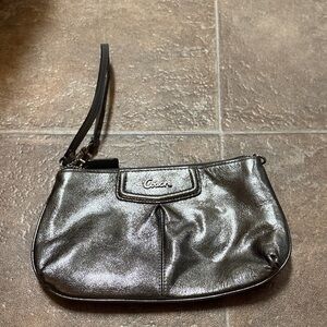 Coach Shimmering Silver/gold/pewter Wristlet
